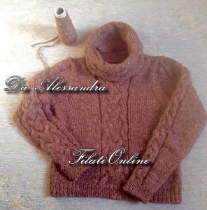 Maglia pullover da donna in pura lana con losanghe