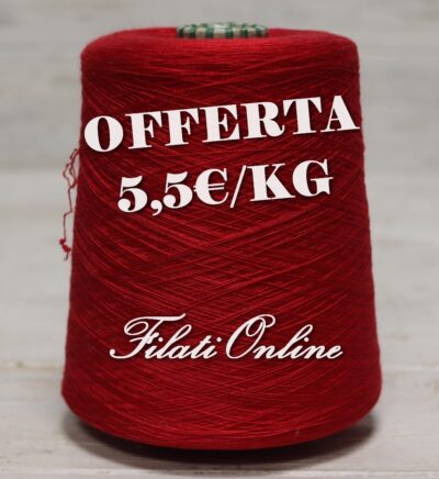 Banda da Ricamo di Lino 11 Fili Colore Bianco con Bordo Rosso Altezza 35 mm